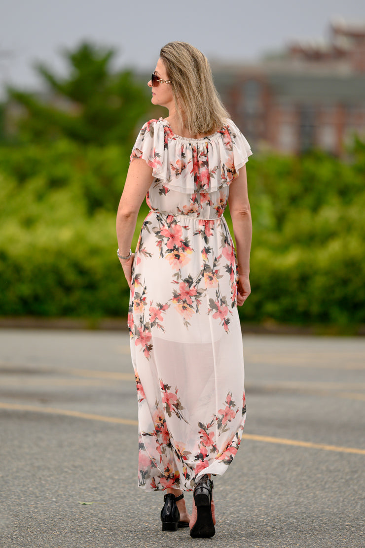 White House Black Market Floral Off Shoulder Maxi Dress Size M – The Photo Fashionista