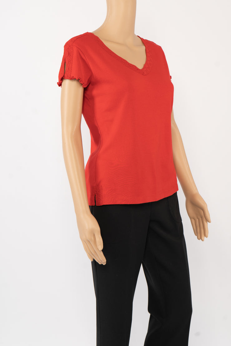 Preview International Red V-Neck Top Size M