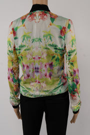 Zara Floral Tropical Print Trafaluc Bomber Size S