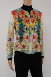 Zara Floral Tropical Print Trafaluc Bomber Size S