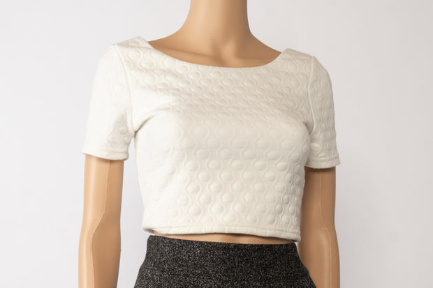 Design Lab Cream Cropped Top Size S