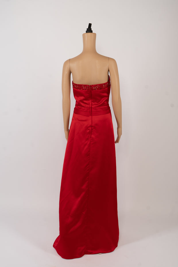 Modern Maids Collection Red Gown Size 8 with Matching Evening Bag and Shawl